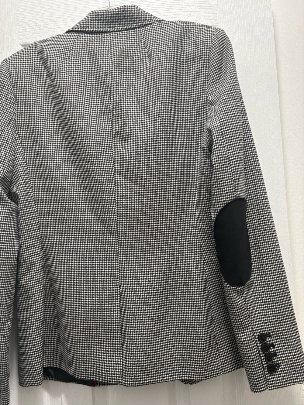 Tommy Hilfiger Black and White Houndstooth Blazer with Elbow Patches never worn